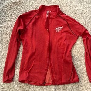 Red Zip-Up Jacket with Logo